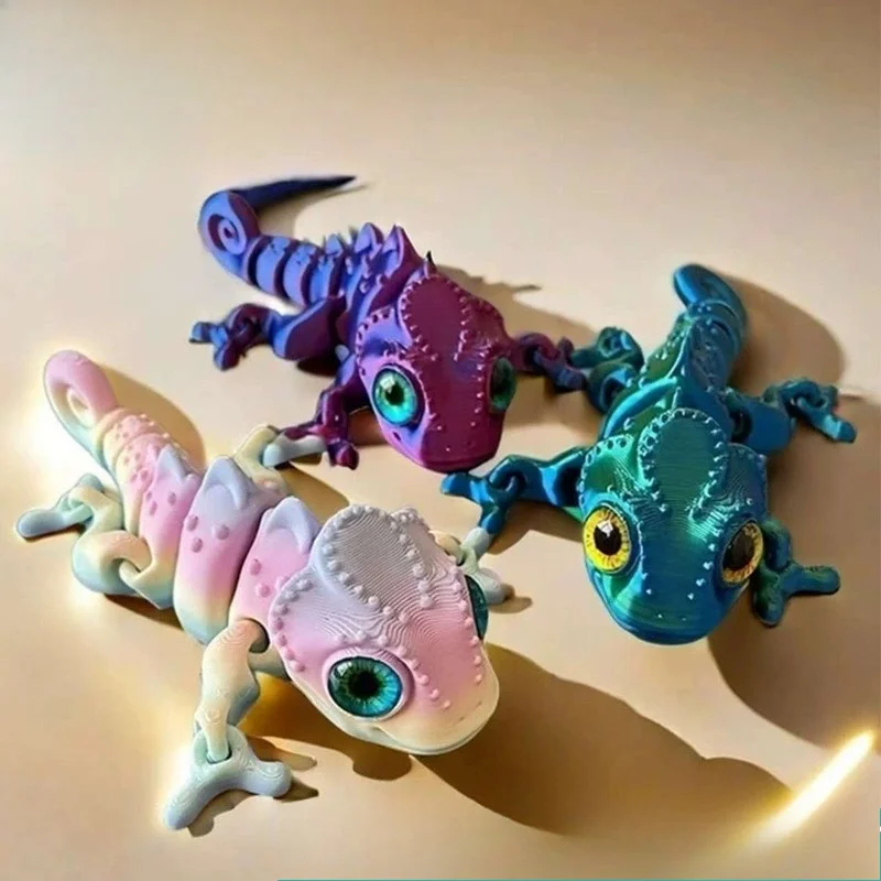 Chameleon Figures 3D Printing Multi-joint Movable Simulation Eyes for Home Accessories Kids Gift Living Room Decoration іграшка