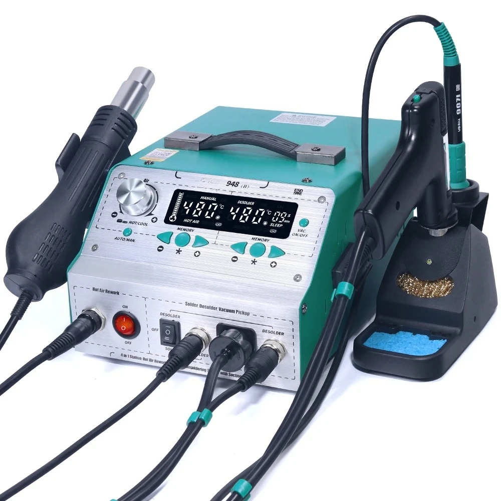 

For YIHUA 948-II Soldering Stations 780W 4 in 1 Hot Air Guns Soldering Iron Suction Pens Desoldering Soldering Stations Sucker