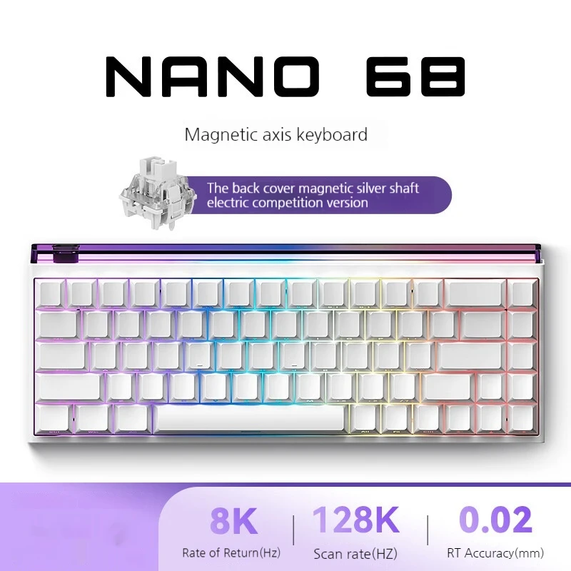 

MADLIONS NANO68 Magnetic Switch Keyboard TTC King Switch Adjustable 0 Dead Zone RT0.01 Gaming Wired Mechanical Gaming Keyboard