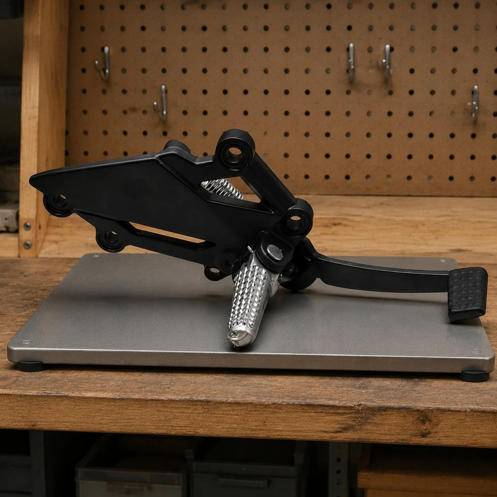 Right-Front Footrest Matte Black Front Foot Peg Motorcycle Foot Peg Mechanical Hinge Motorbike Part Aftermarket