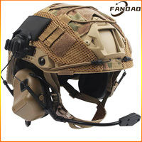 Airsoft Fast Helmet Set with Tactical Headset and Helmet Cover Adjustable Outdoor Tactical Gear for Cosplay Paintball Hunting