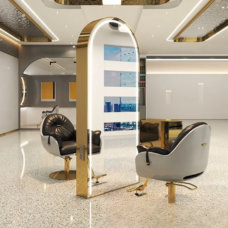 Hair salon mirror table for hair salon, special mirror for hair salon with light