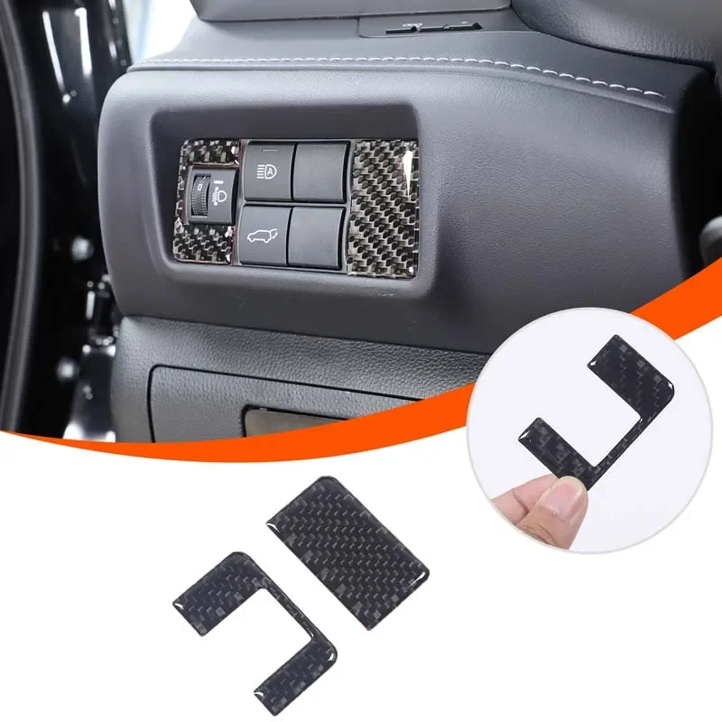 

For Toyota Highlander 2022-2024 Soft Carbon Fiber Car Headlight Brightness Adjustment Switch Decorative Sticker Auto Accessories