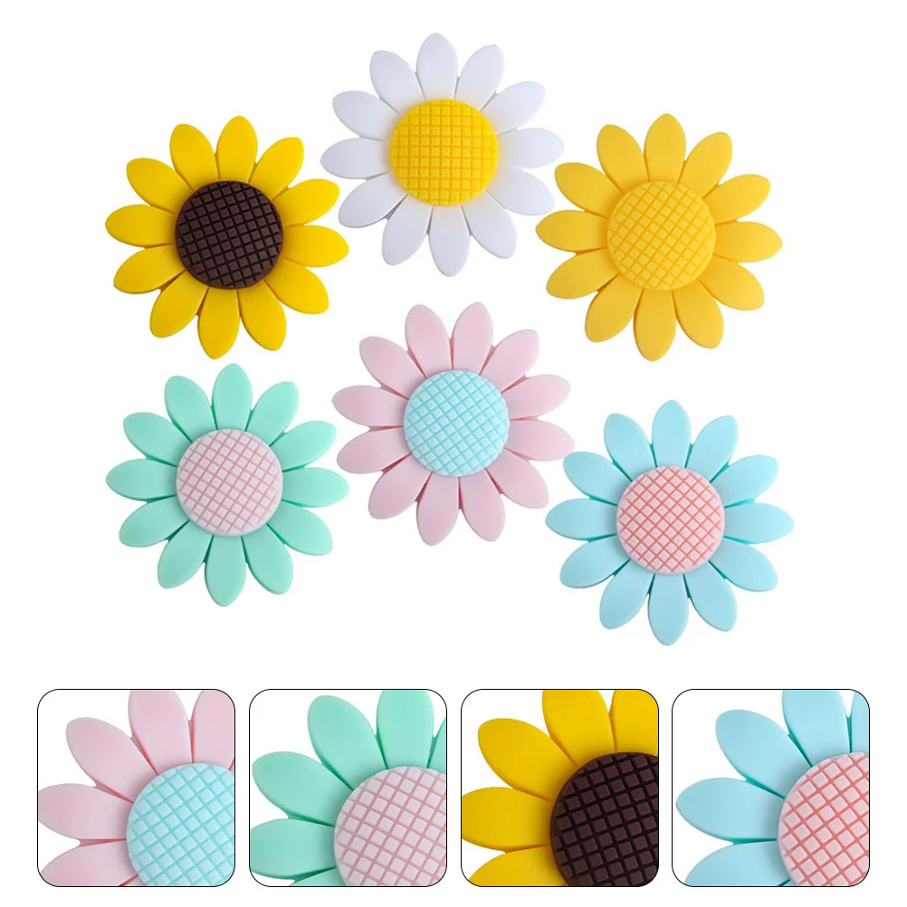 

6 шт. силиконовые браслеты для прорезывания зубов, детские жевательные бусины для младенцев, детские свободные бусины для DIY, ожерелье, цепочка для соски