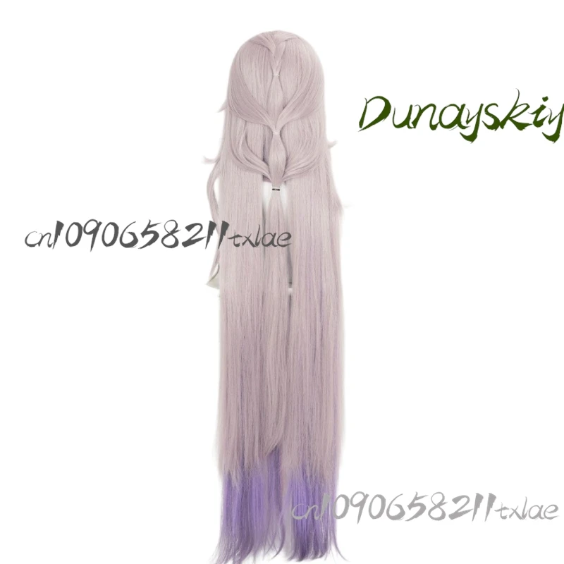 Herta 코스프레 가발, 혼카이 스타 레일 다크 브라운, 긴 머리, 보라색 그라데이션, 새로운 피부, Herta 우주 정거장, 맞춤형 할로윈 파티