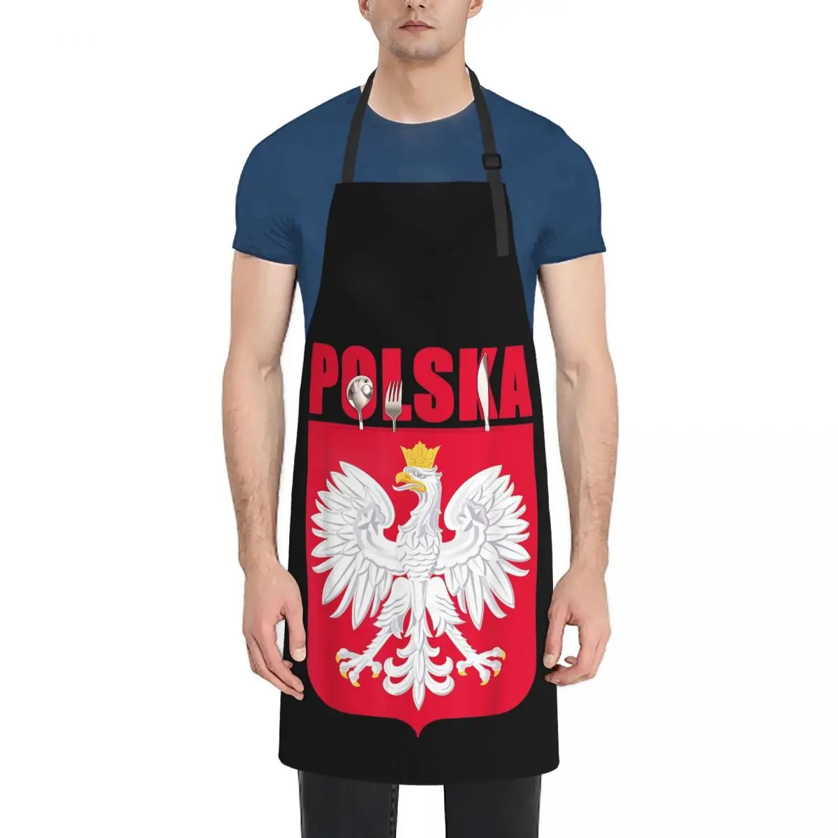 Polska Poland Eagle Polish Soccer Team Flag Jersey Fans Flag Of Poland Aprons Chef Cooking Cuisine Tablier Waterproof Bib