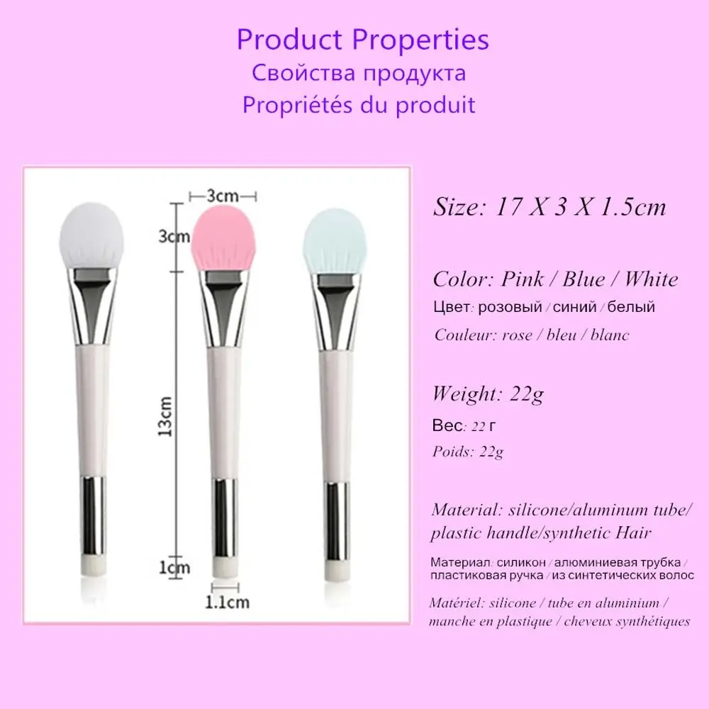 Herramientas de silicona para el cuidado de la piel, aplicador de maquillaje de 3 colores, cepillo para máscara de doble cabezal, cepillo de maquillaje Facial, palo agitador de barro Facial