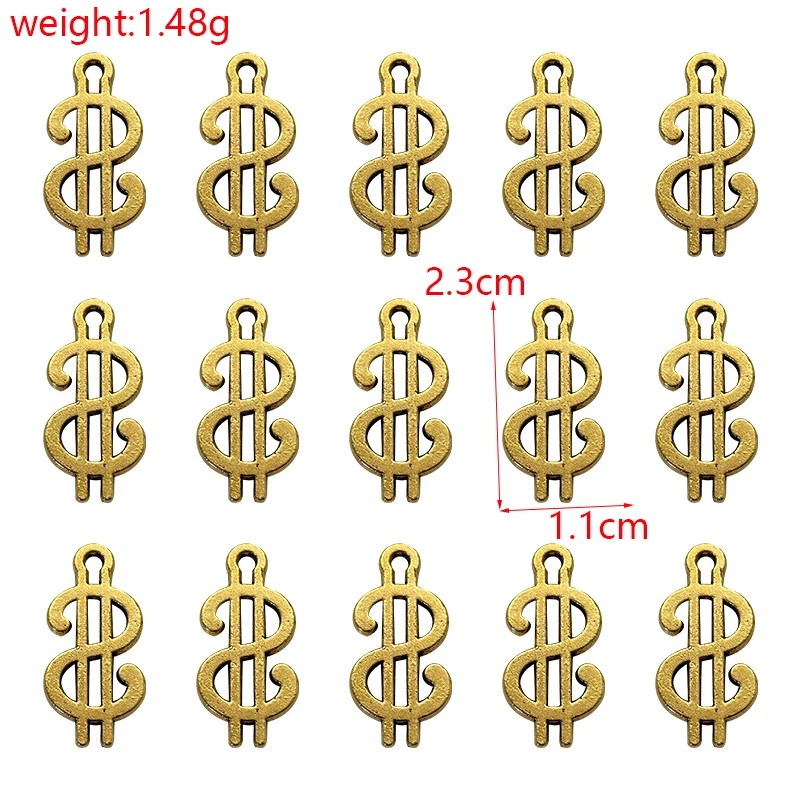 Classics And Cute Glossy Series Bulk Charms For Jewelry Making Kit Pendant Diy Lovers  Accessories Us Dollar Sign 15-30pcs