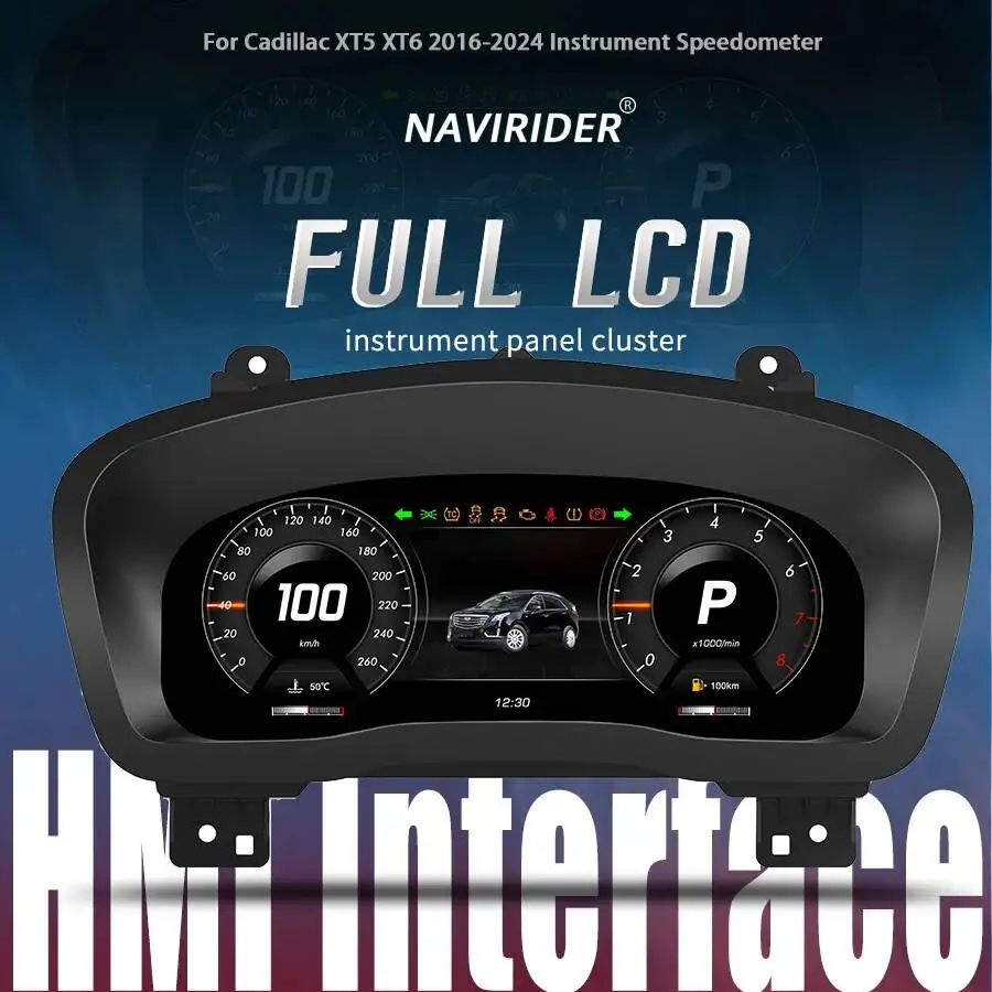LCD Instrument Panel For Cadillac XT5 2016-2024 XT6 2020-2024 Digital Dashboard Speedometer Carplay Virtual Cockpit Tachometer
