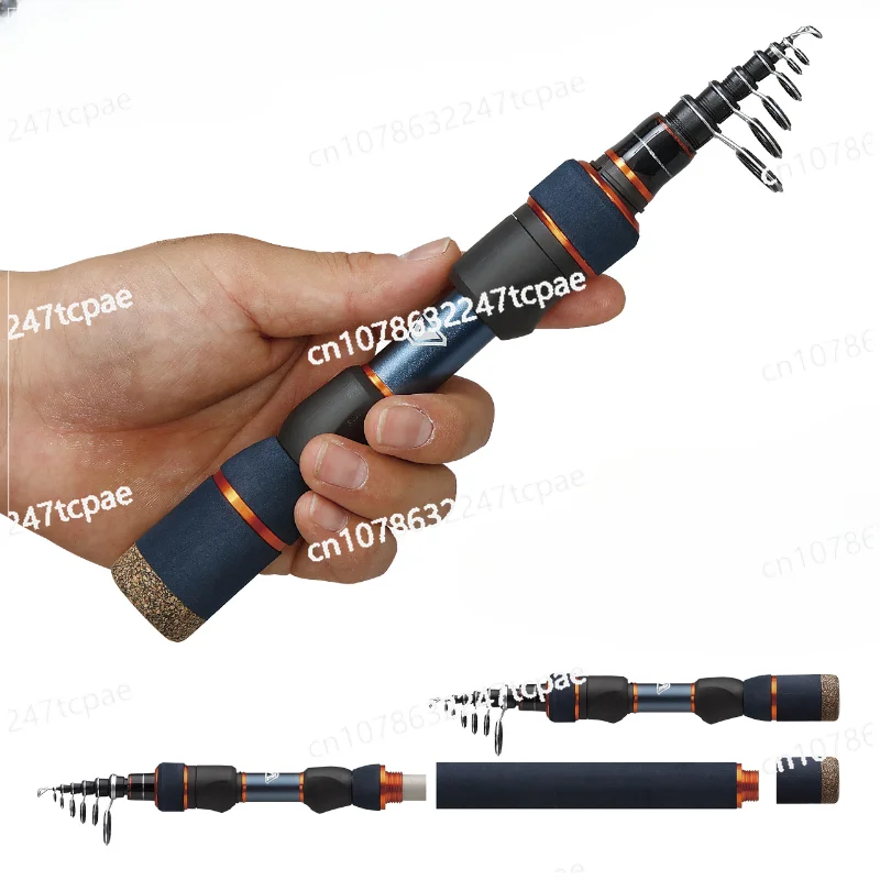 Luya rod portable vibration, orange and blue splicing tide travel rod