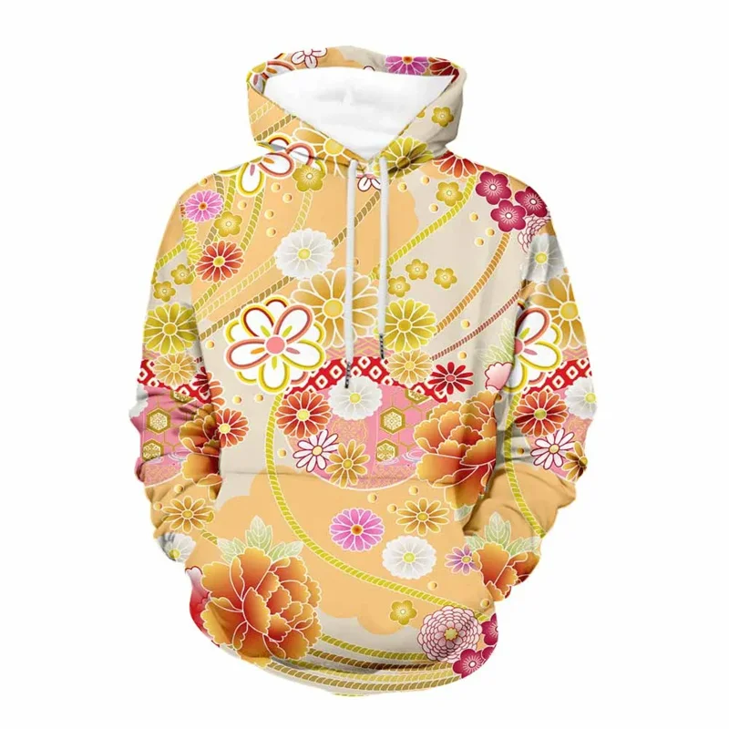 Autumn Floral 3D Print Hoodies Men Women Fashion Casual Sweatshirts Oversized Long Sleeve Hoodie Pullovers Tracksuit Clothing