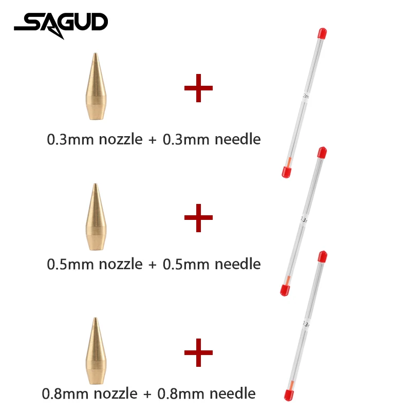 SAGUD-boquilla de aerógrafo, accesorios de aguja, Kit de herramientas de reparación de limpieza de pistola pulverizadora, tapa de boquilla de aguja,