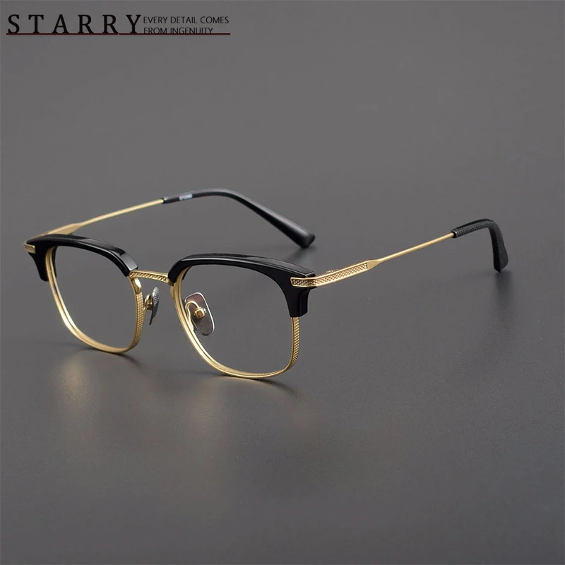 

DTX2080 Retro Fashion Eyebrow Frame Pure Titanium Glasses Business Women Show Face Small Myopic Presbyopia Prescription Glasses