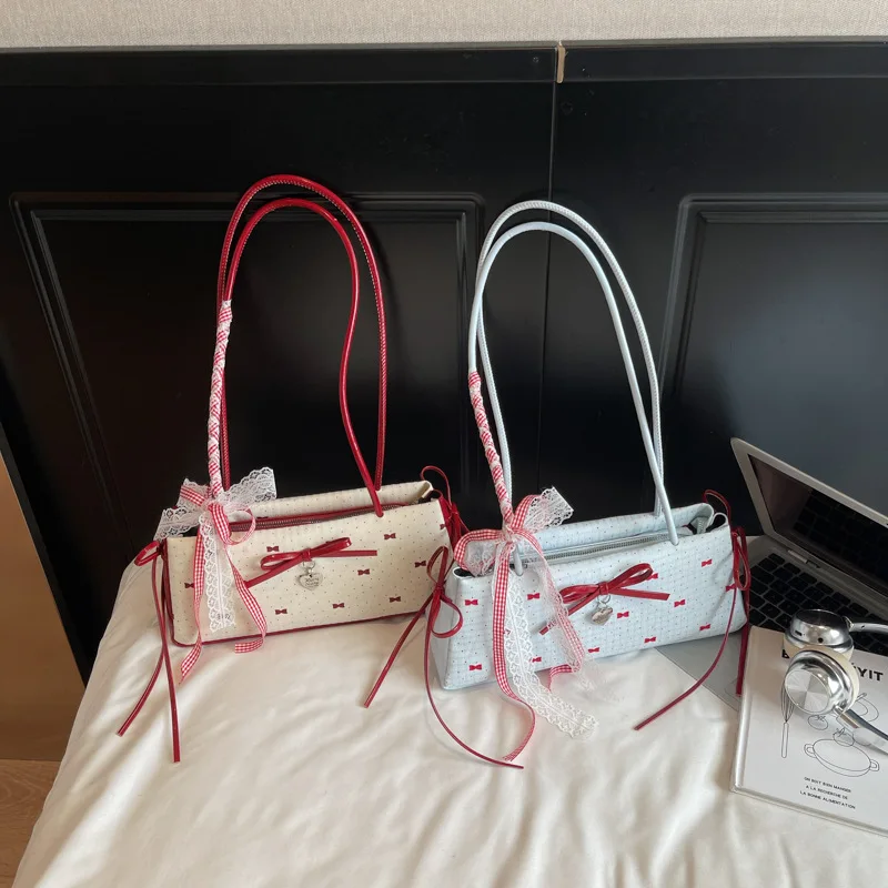 

2025 Women's Fashion Sweet Bow Underarm Bag - Versatile, Simple High-end, Designer Shoulder Handbag