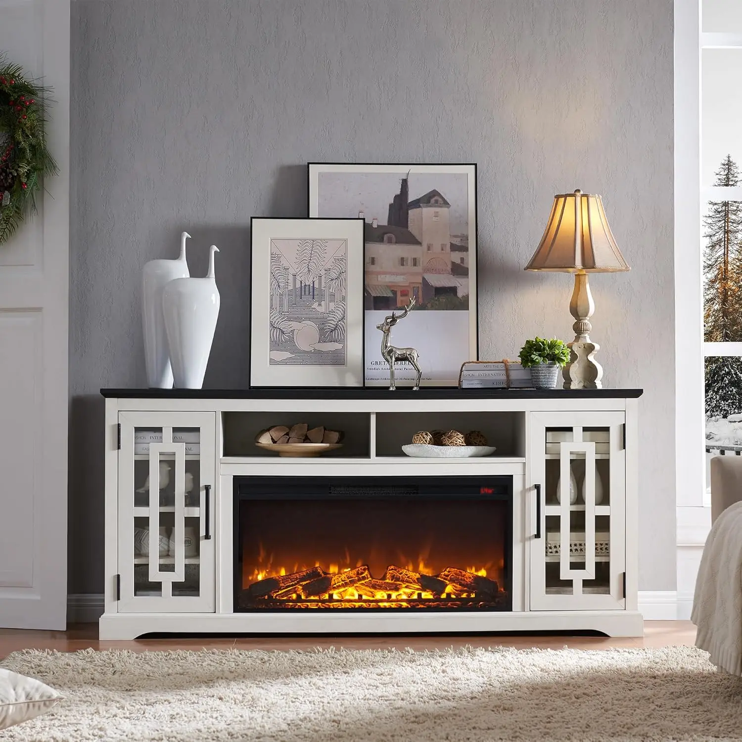 Fireplace TV Stand with 36