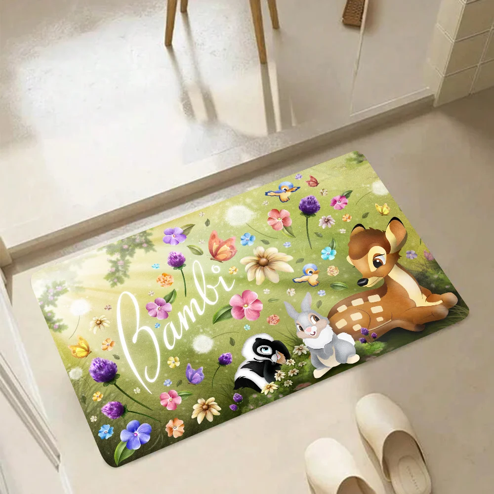 1pc MINISO Disney Bambi Floor Mat Anti-Slip Kitchen Bedroom Handmade Tufted Rug Carpet Living Room Entrance Rug