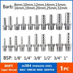 304 stainless steel male threaded joint hose elbow water pipe reducer 1/4 1/2 (6 8 10 12 15 20mm)