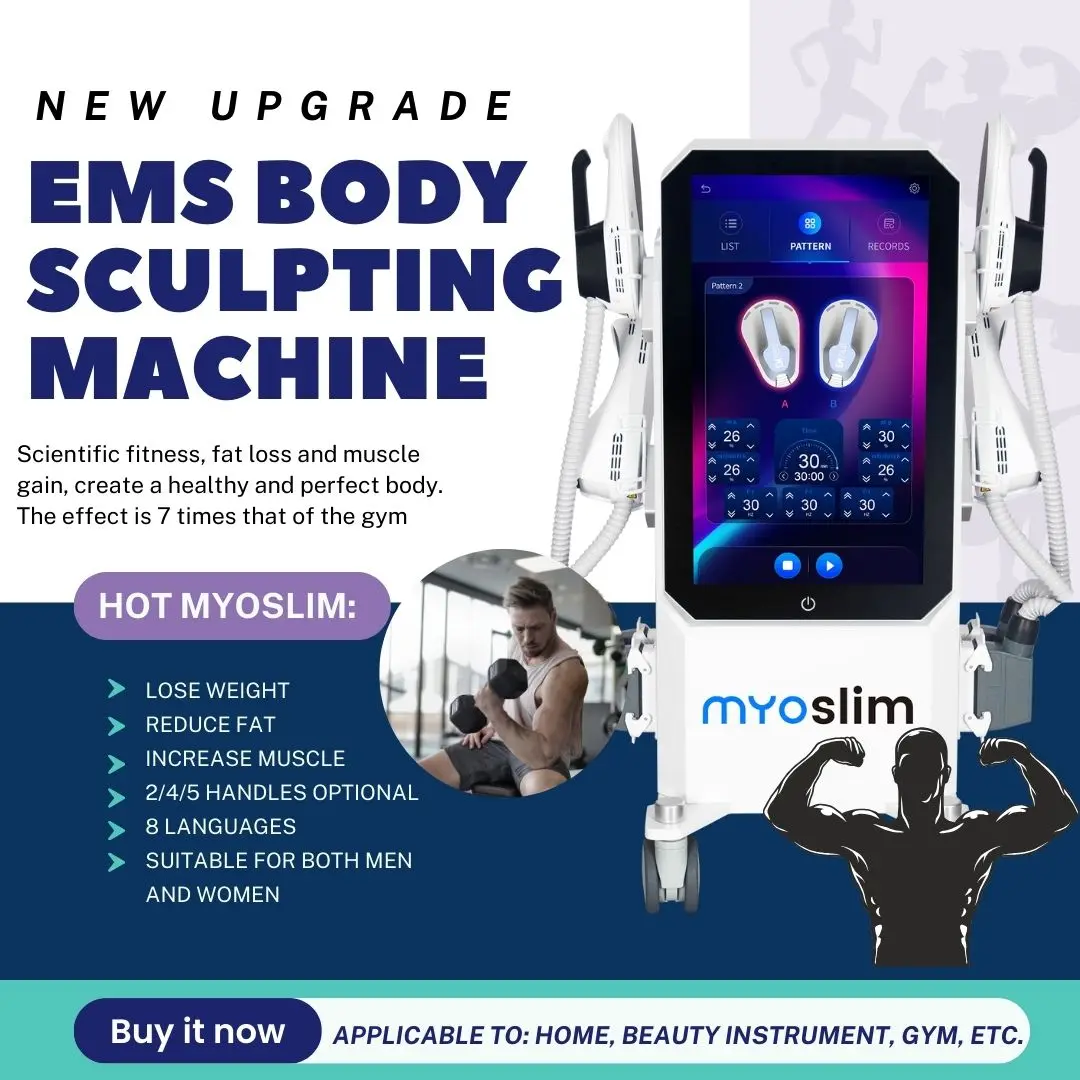

Professional EMS Body Muscle Stimulator Machine Weight Loss Machine Tighten Skin MYOSLIM 200HZ RF 6500W HI-emt 15Tesla