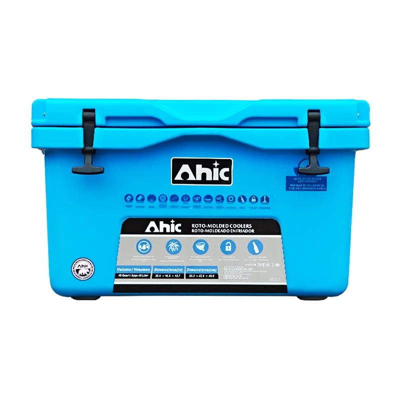 Insulated 15L  25L 35L 45L 65L 85L  Lldpe Sky-Blue Rotomolded Cooler Box Hard Coolers for Fishing Boating