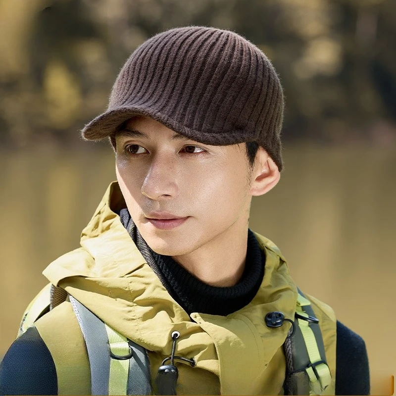 Autumn and Winter New Fashion Outdoor Sports Golf Knitted Baseball Cap Versatile High Sense Unisex Solid Color Elastic Cap