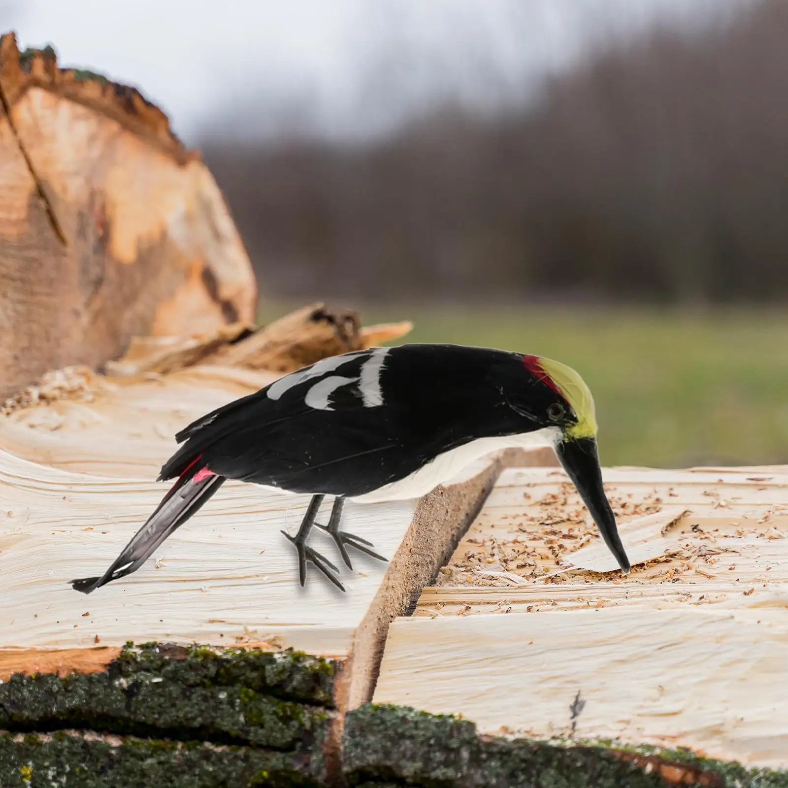 

Simulation Woodpecker Model Decoration Woodpecker Prop, Bird Figurine, Feathered Bird Model for Backyard, Outdoor