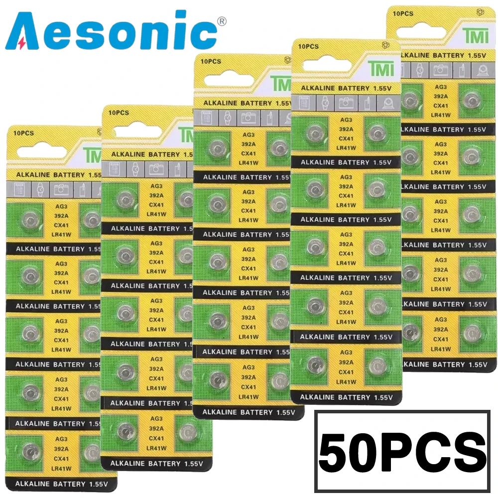 50PCS AG3 Alkaline …