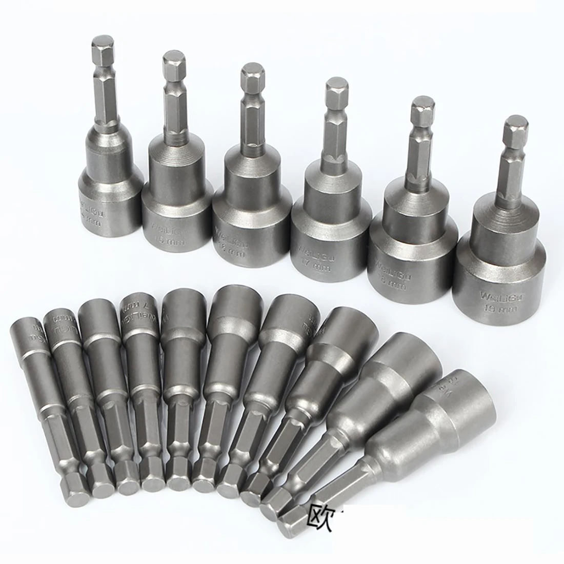 5mm-19mm Magnetic Impact Socket Nut Screwdriver, Hex Wrench Bit Adapter, Suitable for Electric Drills and Impact Driver Socket S