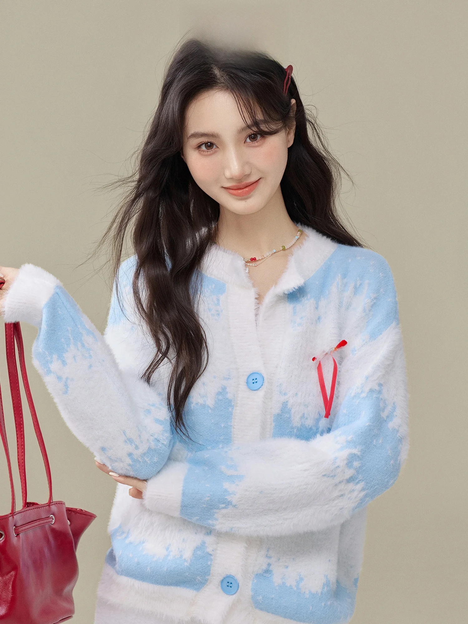 

Модный вязаный кардиган High Yanyan в японском стиле с цветными блоками, женский, на раннюю осень, новый, повседневный, вязаный жакет