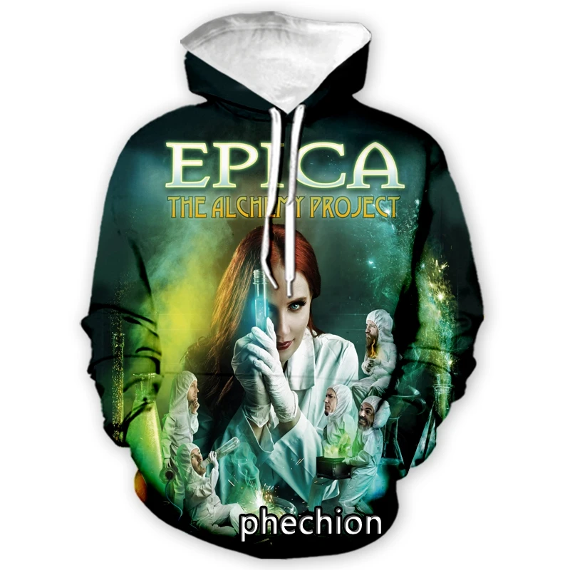 phechion New Fashion Men/Women Epica 3D Print Casual Sweatshirt Hoodies Streetwear Men Loose Sport Hoodies H71