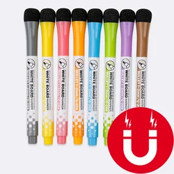 1 Set School Classroom Supplies Magnetic Erasable Whiteboard Pens Markers Dry Eraser Pages Children's Drawing Pen Board Markers