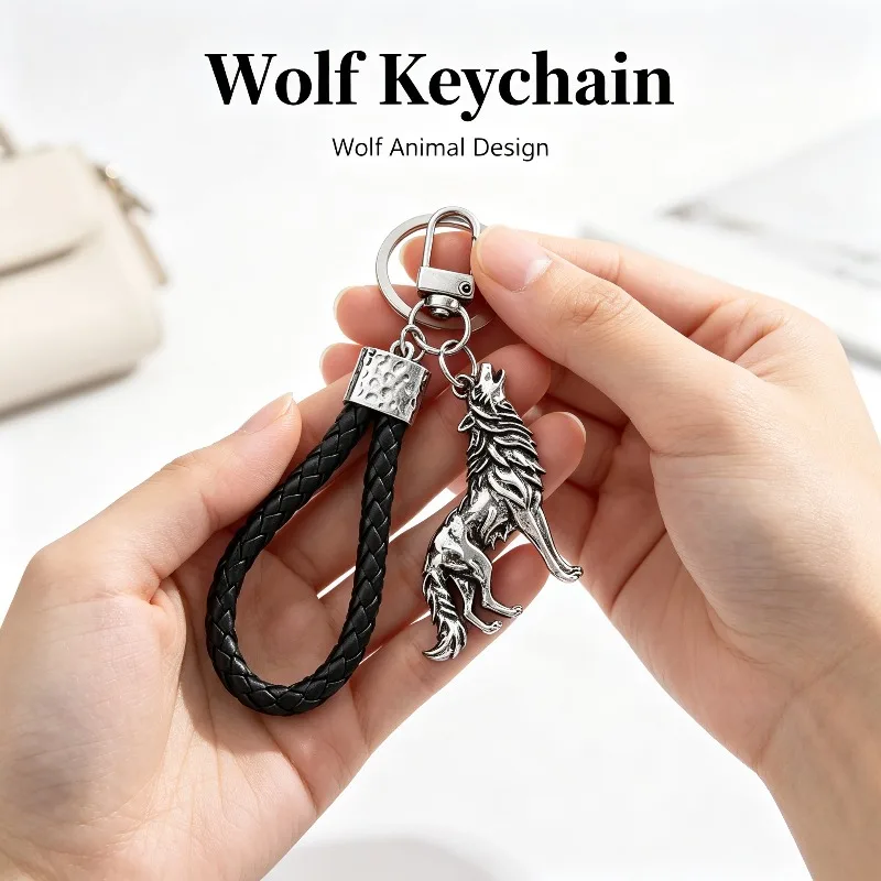 Vintage, Personalized, Creative, High‑End New Wolf King Hanging Ornament, Stylish Bag Charm for Men