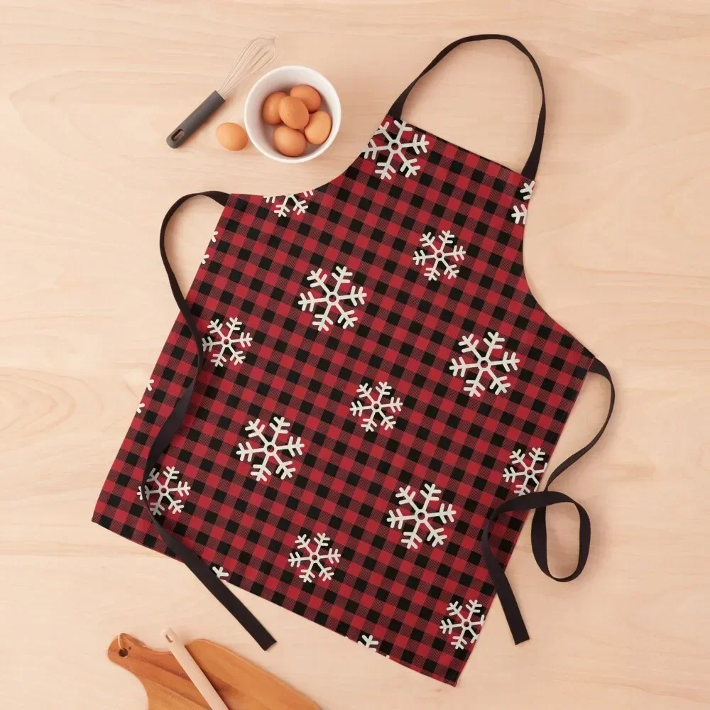 

Christmas Plaid with Snowflakes Apron beauty master For Men Apron