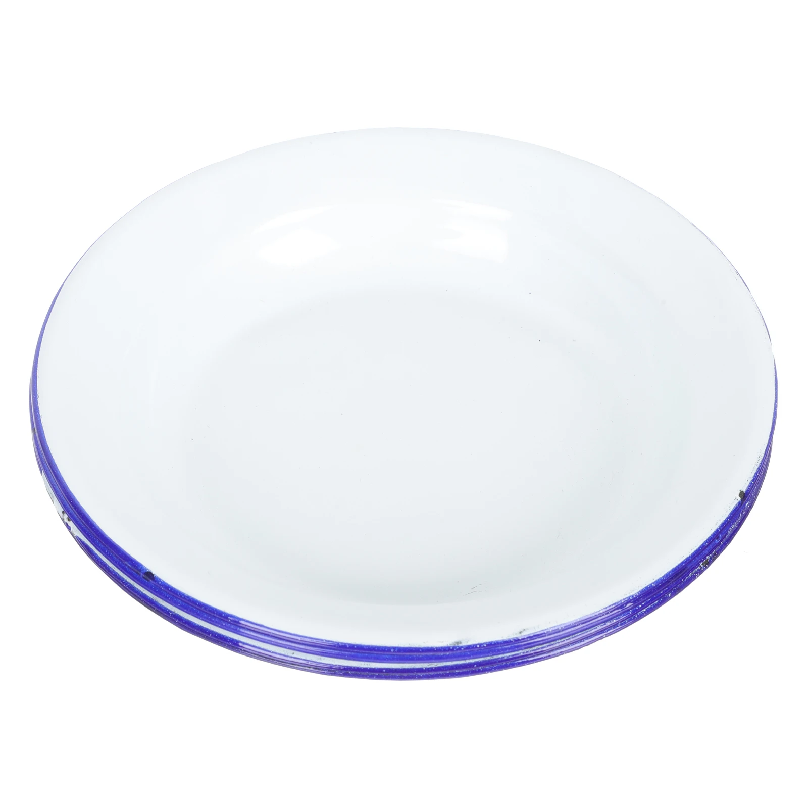 

4 Pcs Dinner Plates Enamel Dish Set Ware Enamelware Platters Bowl Salad White Dishes