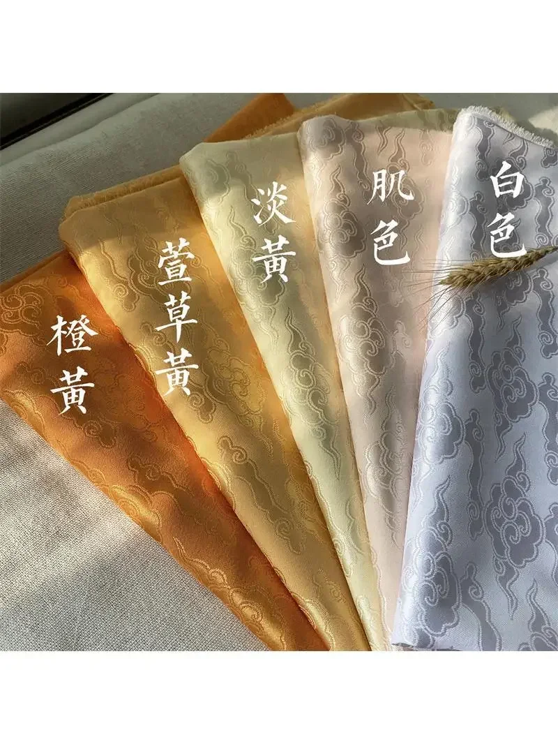 Sihe Ruyi Cloud Patroon Jacquard Stof Effen Kleur Oude Han Pak Paard Rok Top Jurk Diy Naaien Doek Groothandel Materiaal - afbeelding 2