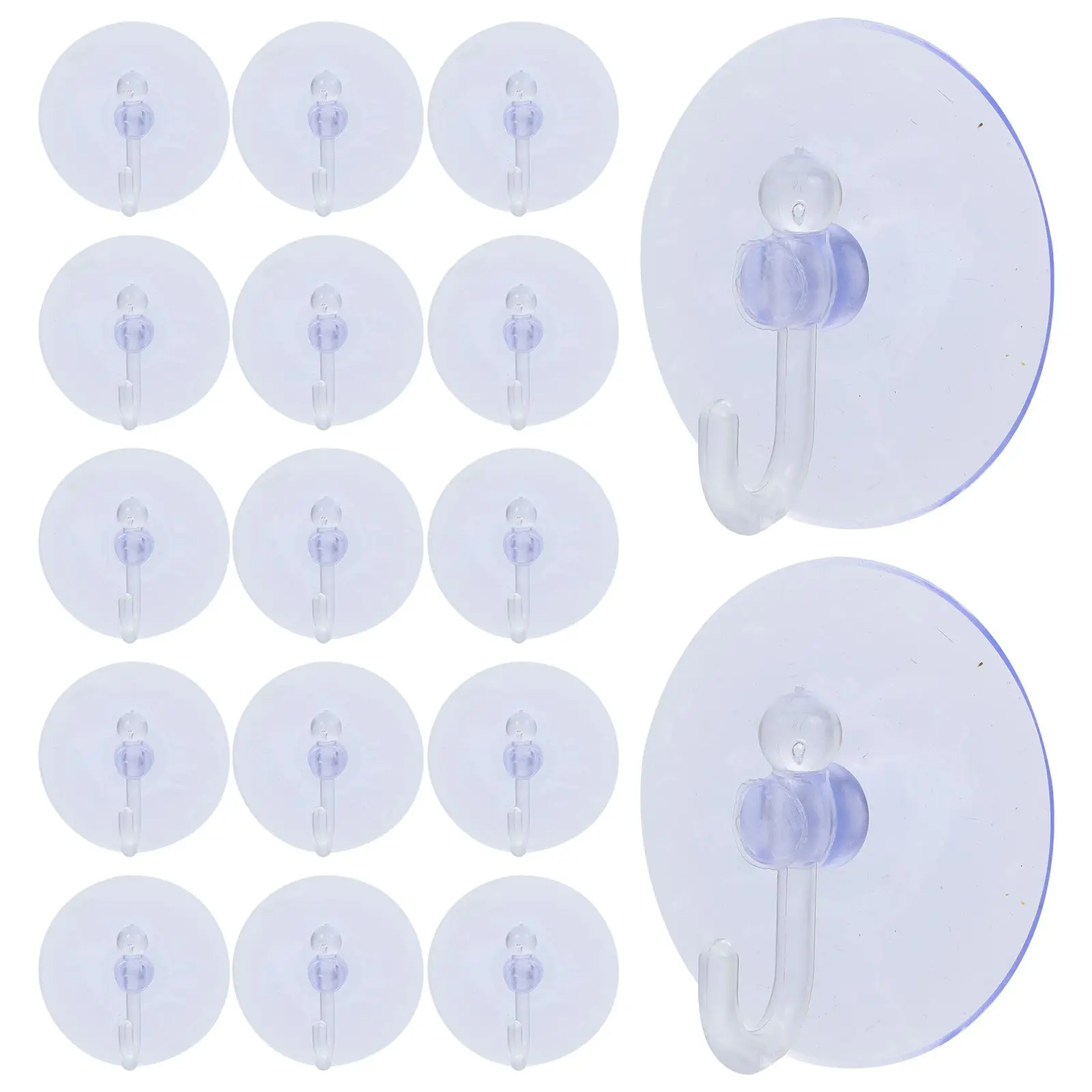 

40pcs Suction Cup Hooks Small Transparent Bathroom Kitchen Accessories Hat Bags Tile Glass Metal Easy Installation Removal