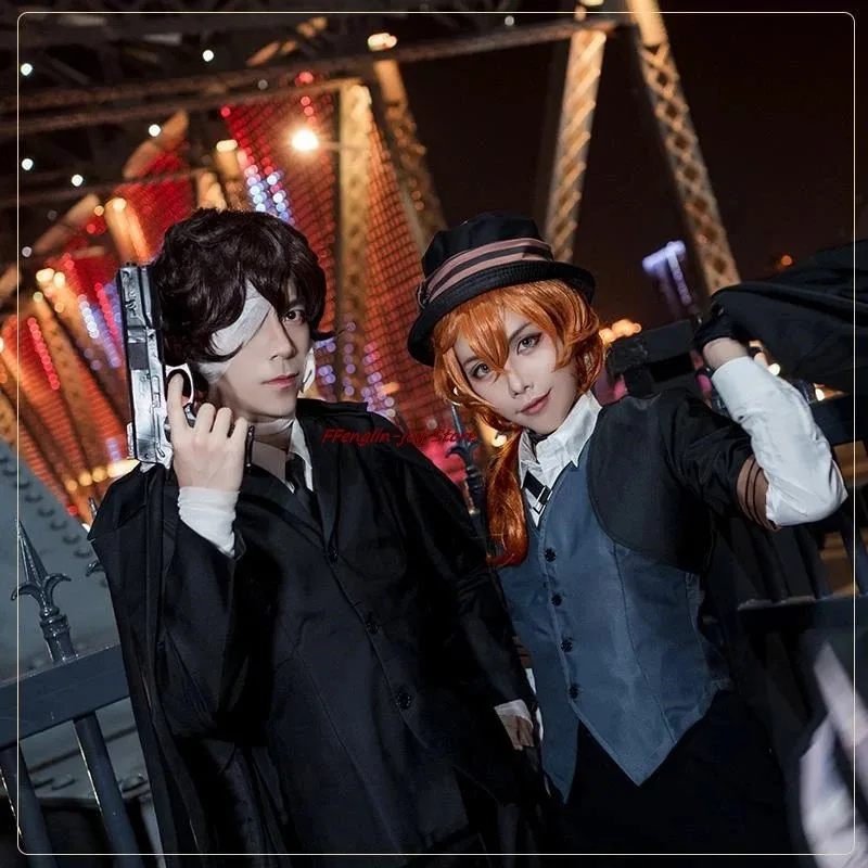 

Didi 2025 2025 hhhBungo Stray Dogs Chuuya Nakahara Костюм Парик Аниме Косплей Одежда Шляпа Перчатки Куртка Брюки Chuya Униформа