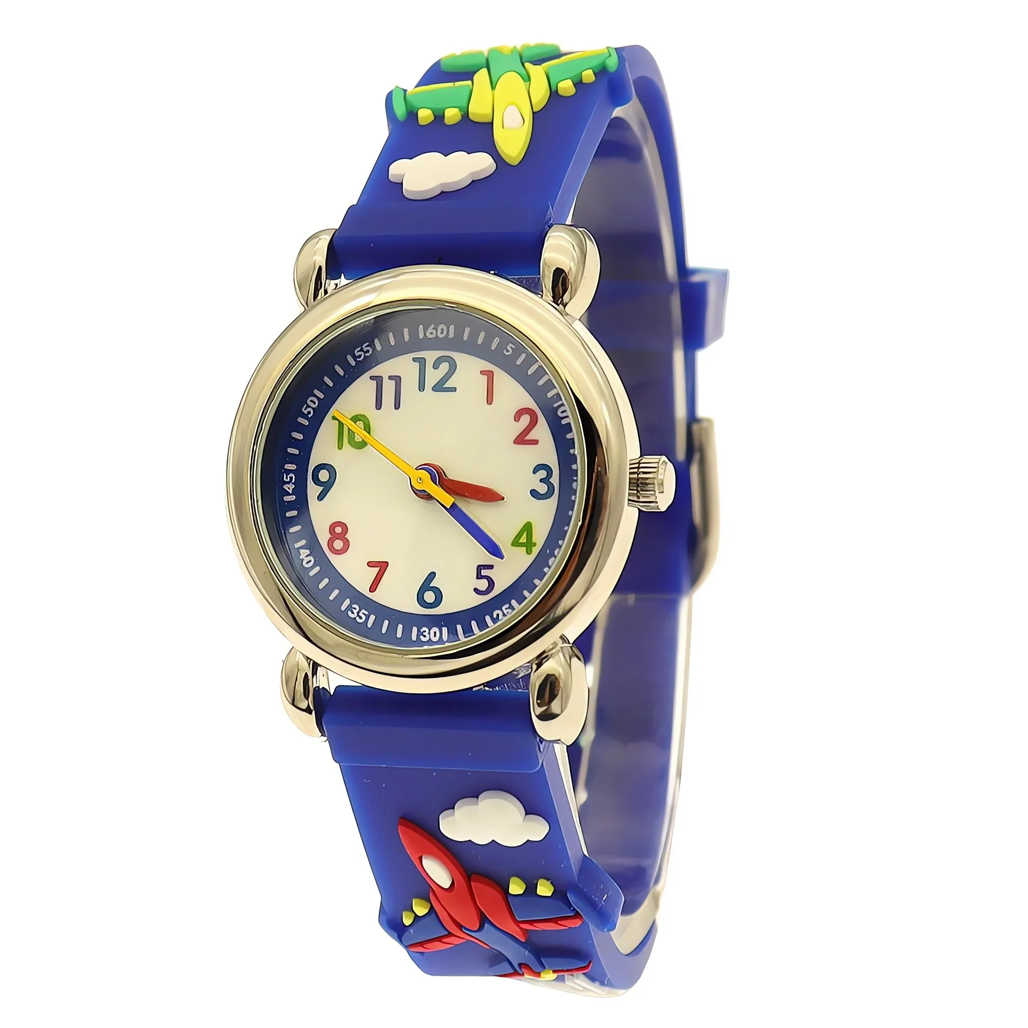 Cute Kids Quartz Watch with Silicone Strap - Student Wristwatch for Boys And Girls Time Clock Gift