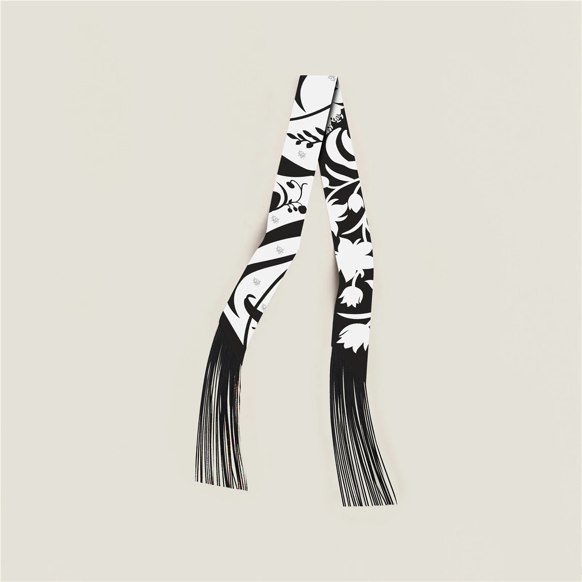 Quastenschal im Modedesign, Marken-Seidenschal für Damen, Haarband, Foulard, Schmaler Taschenschal, Halstuch, Handtaschen-Dekoration