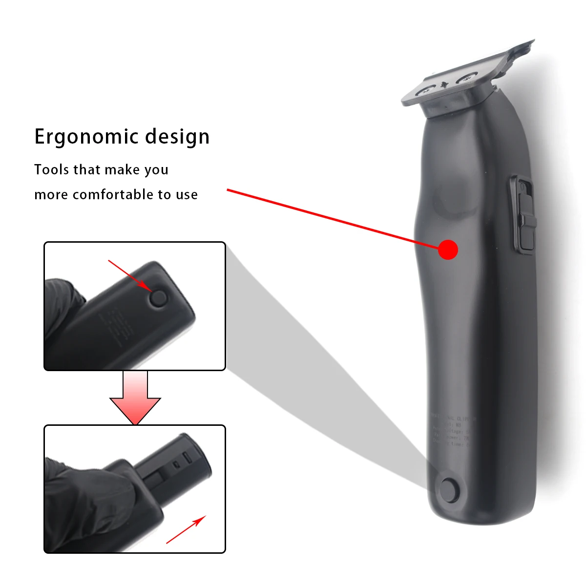 أداة تهذيب اللحية للرجال بطارية قابلة للإزالة DLC شفرة فرش السيارات منخفضة الضوضاء اللاسلكية المهنية مقص الشعر آلة التشطيب