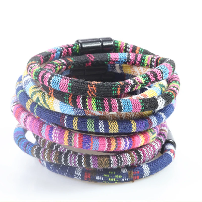 Meetvii New Double Layered Ethnic Tribal Cloth Fil Bracelet Men Women Bohemia Fabric Rope Bracelets Couple Pulseras Hilo Hombre