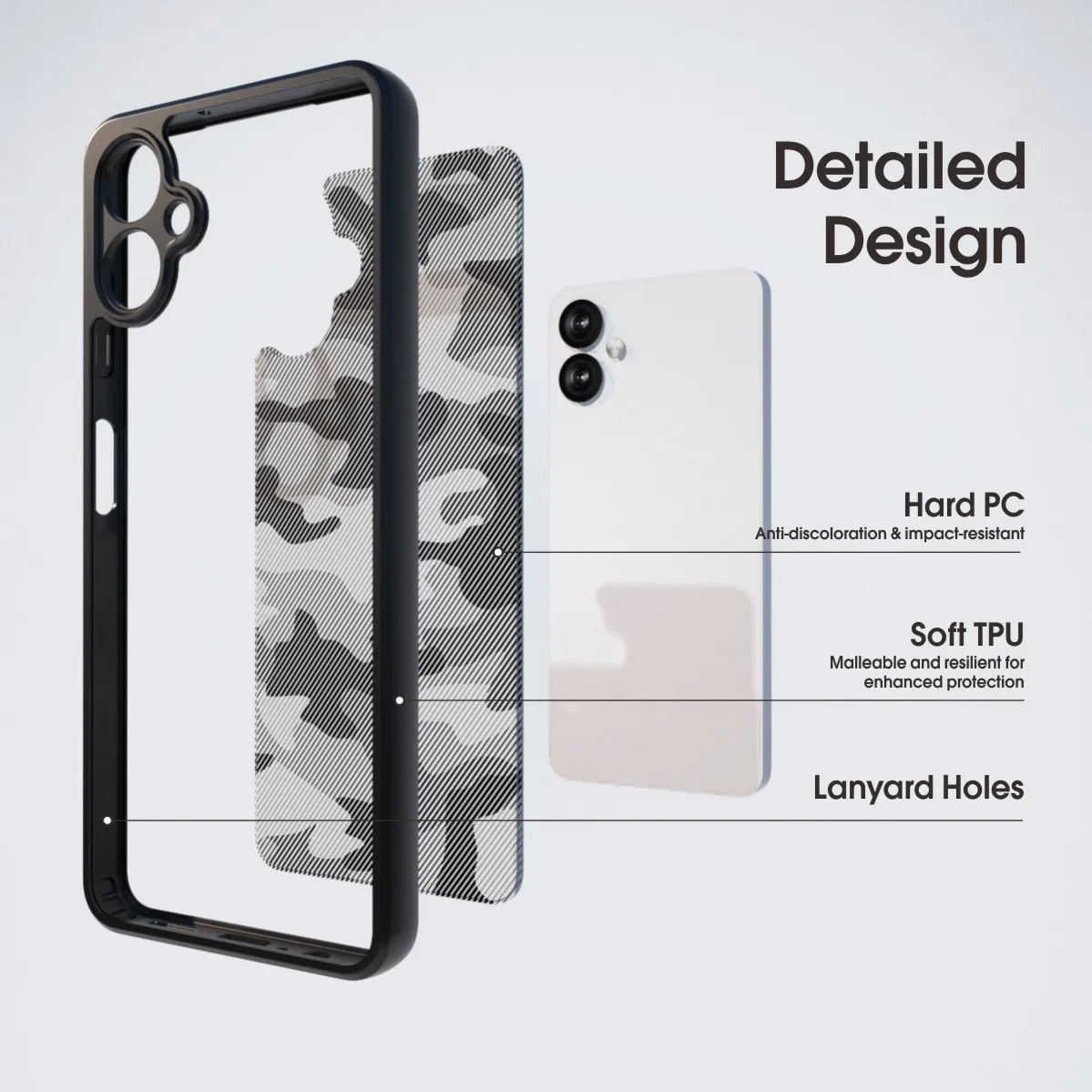 حافظة IBMRS لهاتف Samsung Galaxy A06، [مضادة للصدمات العسكرية] وغطاء مموه غير لامع مضاد للصفرق، مقاوم للزيت ومضاد لبصمات الأصابع