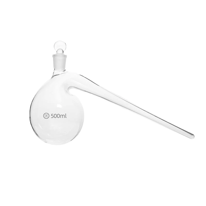 معوجة البورسليكات المختبر مع قارورة التقطير سدادة قارورة معقوفة 125 مل ~ 2000 مل أدوات كيميائية تجريبية #2