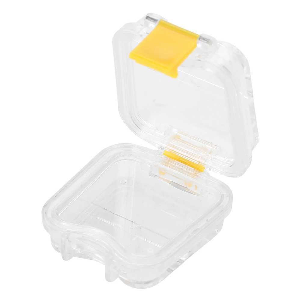 2PCS Transparent Clamshell Denture Box False Teeth Storage Case Seal Denture Cleaning Tooth Container With Film Dental Accessory