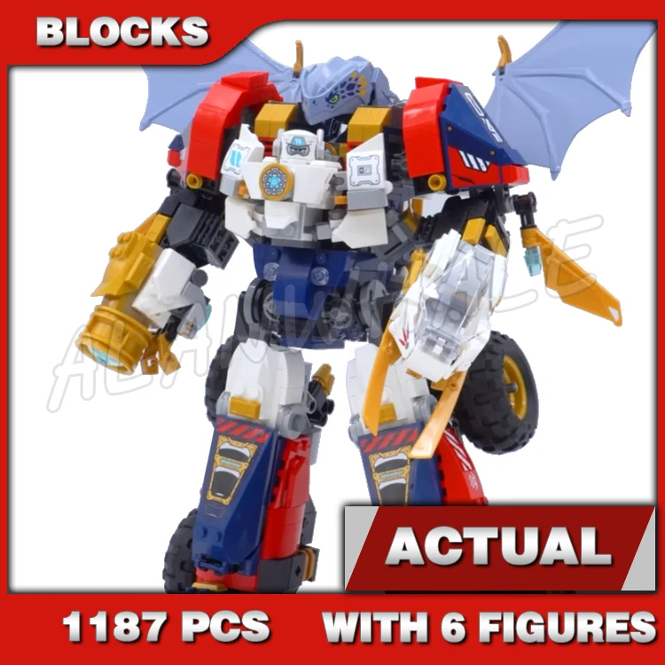 

1157 шт. Shinobi Dragons Rising Zane's Ultra Combiner Mech 4in1 Combiner Robot 11834 строительные блоки игрушки, совместимые с моделью