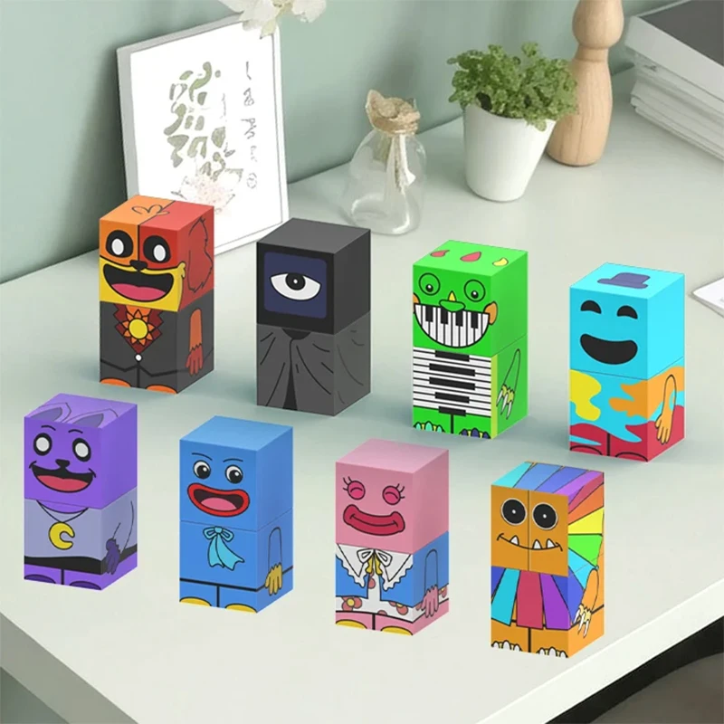 บล็อกแม่เหล็ก 16 ชิ้น Nightmare Critter Yarnabi Magent ของเล่นอนิเมชั่น ตัวต่อแม่เหล็กทรงลูกบาศก์ ของเล่นเสริมพัฒนาการ STEM ของเล่นเสริมสัมผัส ของขวัญวันเกิด/คริสต์มาส