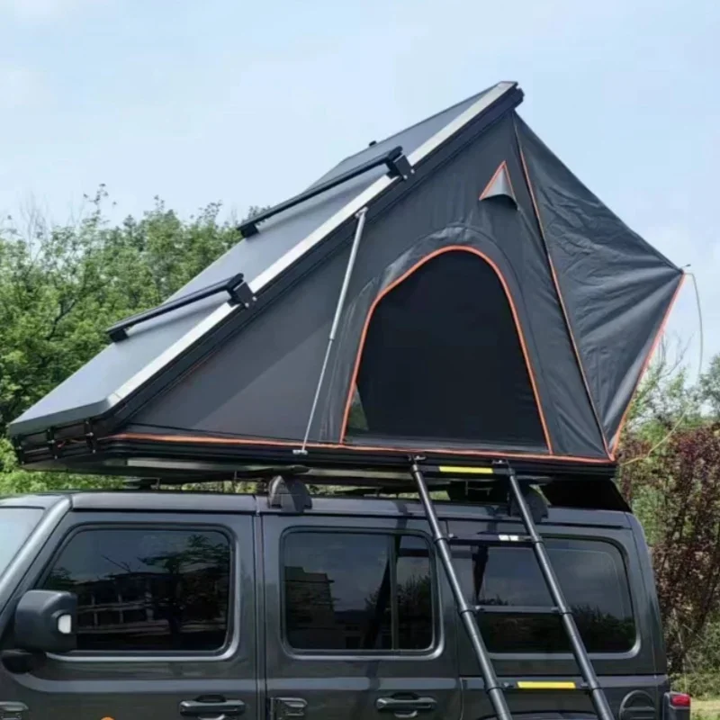 

Factory Supply Hot Sale Hard Shell Aluminium Camping Outdoor Triangle Tent 3-4 Person 4x4 off road car Roof Tent