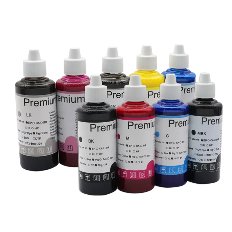 100ML/Bottle Universal Pigment Ink For Epson SureColor P600 P800 P808 P608 Stylus Pro 3800 3880 Printer 9 Colors Refill Pigment