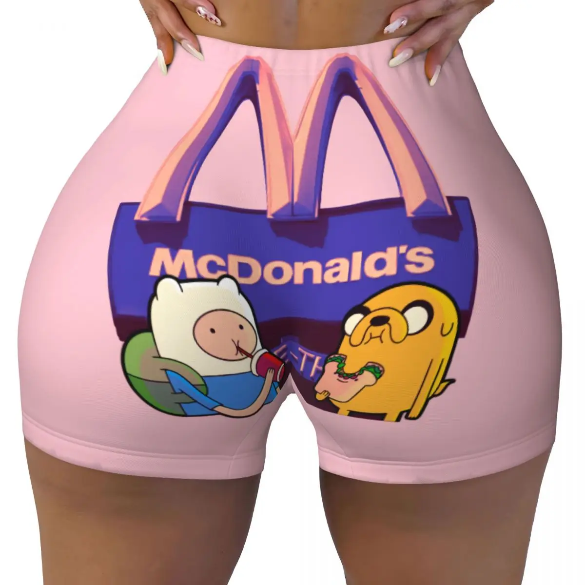 

Custom Time For Adventures Cartoon Anime Workout Shorts for Women Gym Volleyball Running Yoga Shorts