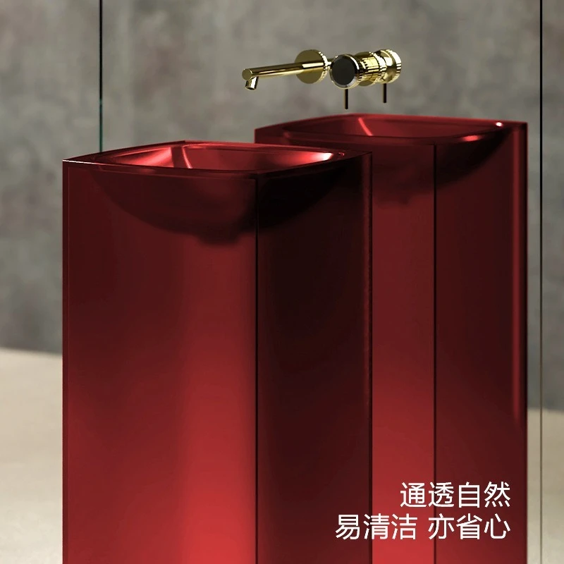 Color transparent resin column basin column basin washbasin hotel engineering homestay landing