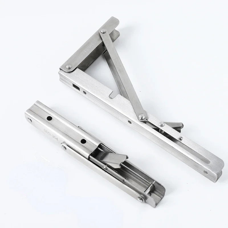 2PCS 8-14inch 304 Stainless Steel Billy Bracket Triangular Storage Bracket Wall Partition Load-bearing Support Bracket Folding